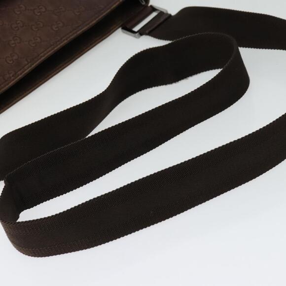 GUCCI GG Canvas Guccissima Shoulder Bag Leather Brown Silver - Picture 7 of 16